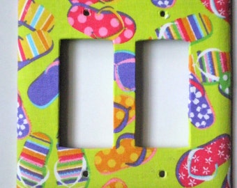 Double Rocker Switchplate in Flip Flop Print