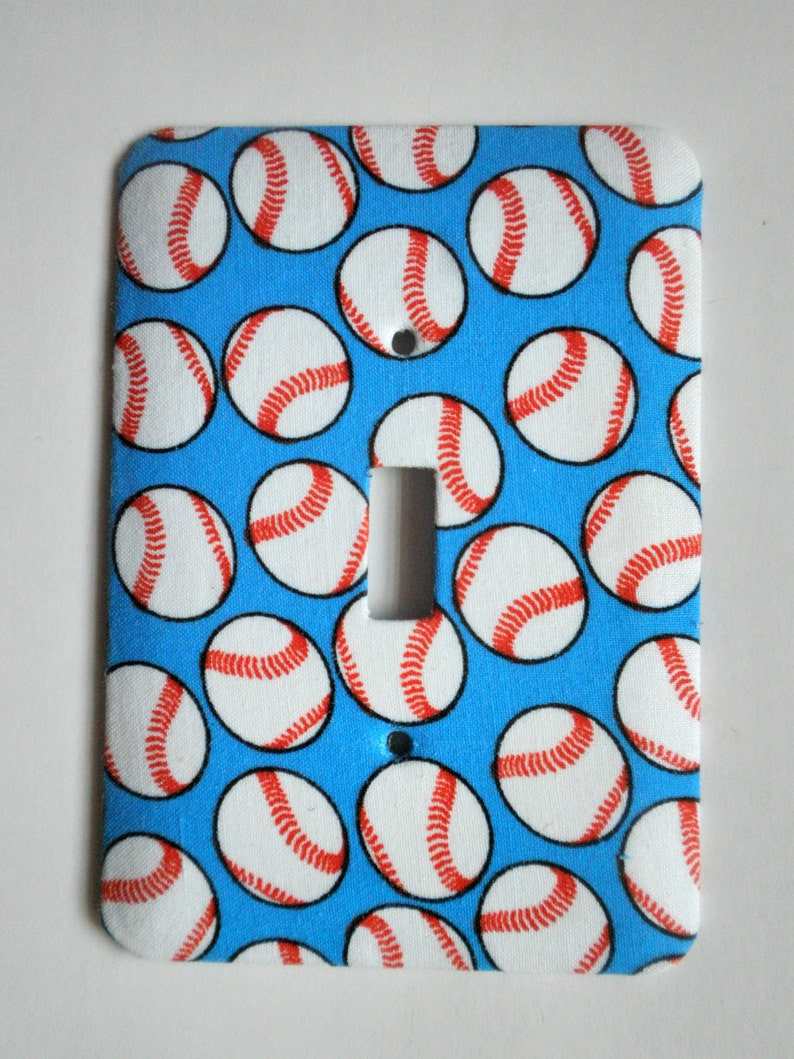 BASEBALL PRINT Single Light Switch Plate Switchplate Etsy