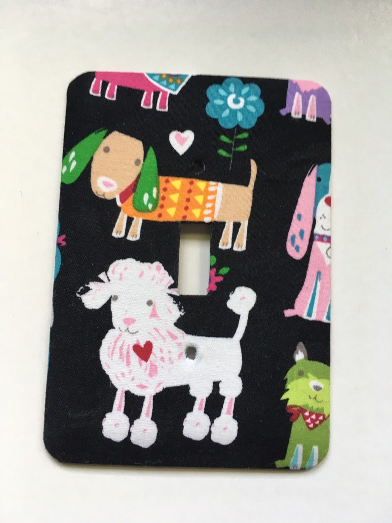 MULTICOLOR DOGS Single Metal Switch Plate image 3