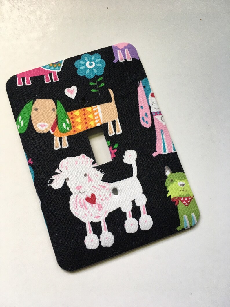 MULTICOLOR DOGS Single Metal Switch Plate image 2