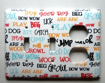 DOGGIE SPEAK  Double Toggle/Outlet Cover Switch Plate