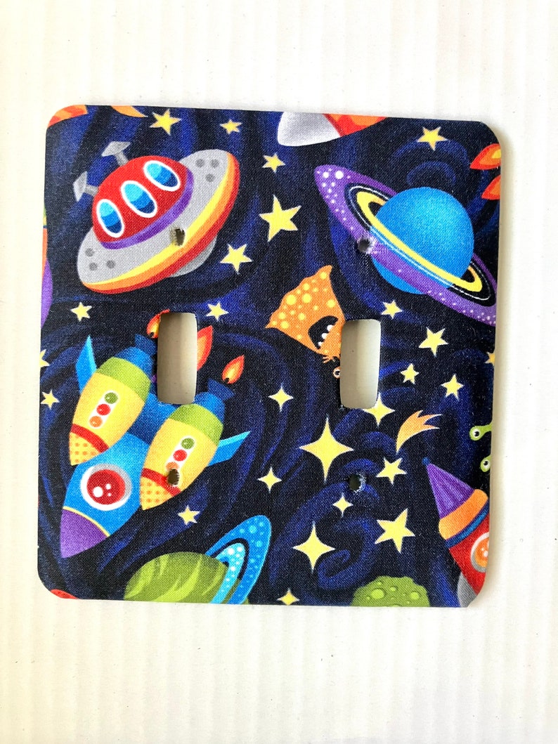 Space Travel Double Light Switch Plate image 1