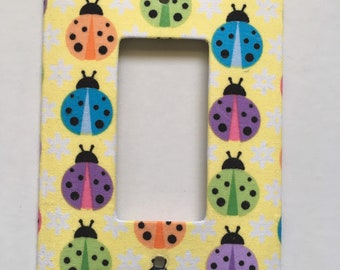 LADY BUG Pastel Print Single Rocker Light Switch Plate