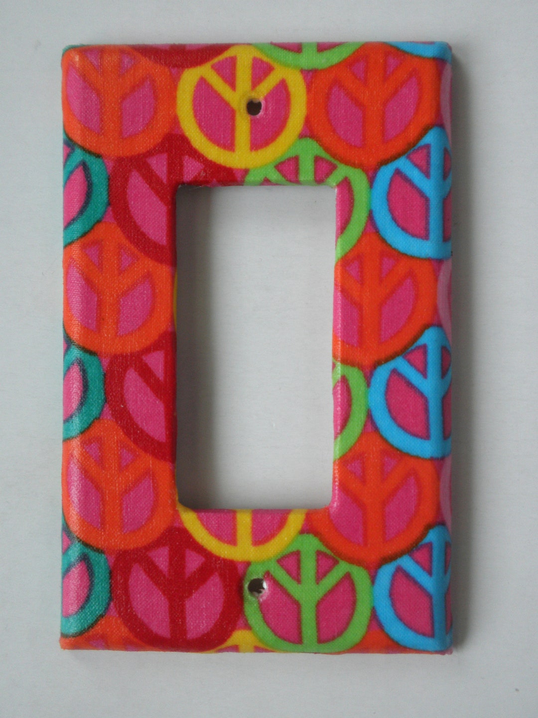 Neon Peace Sign Single Rocker Plate - Etsy