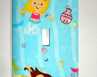 MERMAID Print Single Decorative Light Switch Plate Switchplate