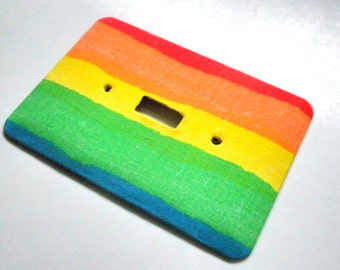 RAINBOW STRIPE Single Light Switchplate Switch Plate