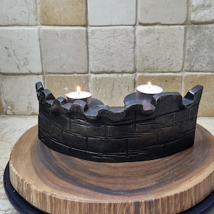 Iron Jerusalem Walls Candle Holder, Hanukkah Shabbat Candlestick Stand, Jewish Gift, Jerusalem Art