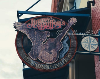 Nashville Sign Jimmy Buffett Margaritaville Sign Broadway Fine Art Photograph Print Photography, Black and White, Color Unframed Wall Art