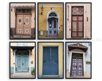Set of 6 Estonia Northern Europe Doors, Color or Black and White Photography, Vintage Photography, Fine Art Travel Photography, Unframed