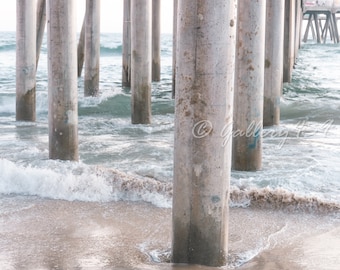 California Sunset Beach Pier Beach Fine Art Travel Photograph Print Photography, Unframed Wall Art