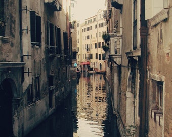 Venice Photography "The Floating City" , Vintage, Italy Travel Photograph, Fine Art, Gondolier, Gondola, Wall Decor, Canals