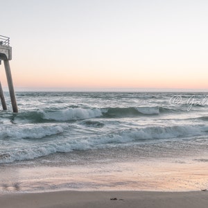 California Beach Pier Waves Beach Fine Art Travel Photograph Print Photography, Unframed Wall Art