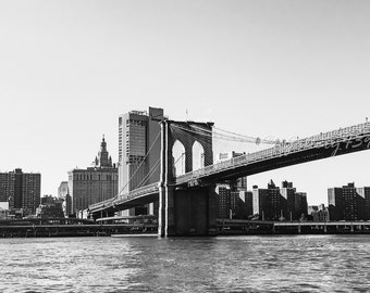 Brooklyn Bridge, New York City, NYC, Black and White Photography, Vintage Photography, Fine Art Travel Photography, Architecture