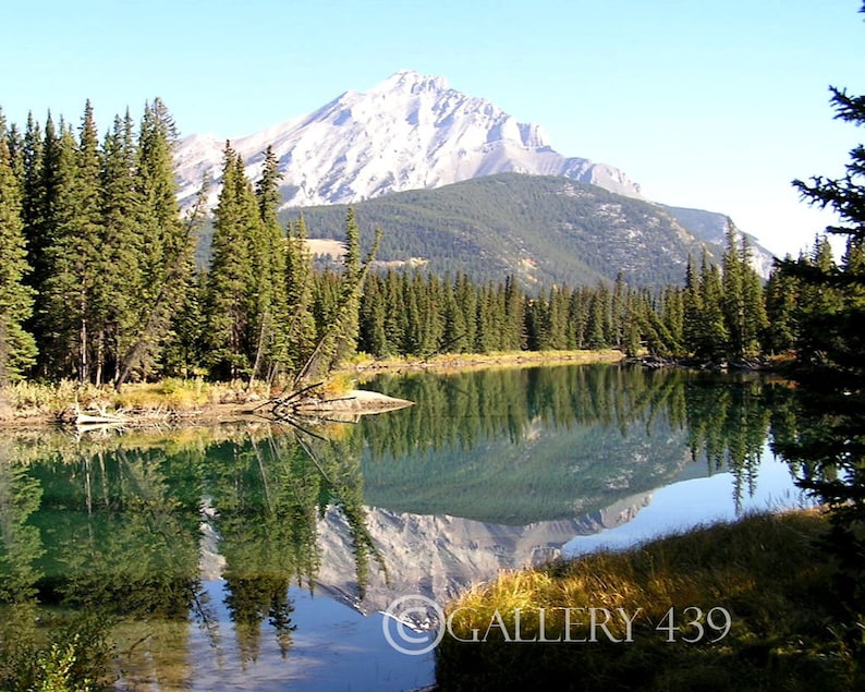 Banff Reflection Photography Home Decor Canadian Rockies Mountain Stream Nature Canada Fine Art Portrait Photo - 