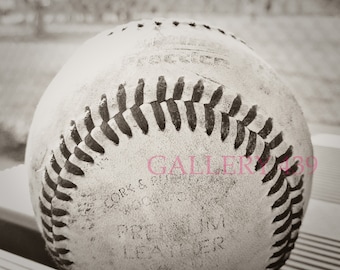 Vintage Baseball Portrait Boys Room Decor - Black White Photo - Coach Gift
