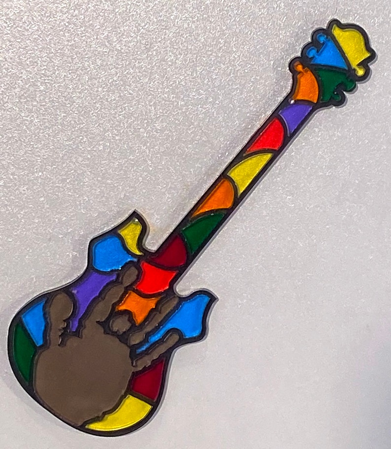 Grateful Dead Jerrys hand on his tiger guitar ornament/suncatcher image 2