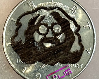 Grateful Dead Jerry Garcia Lucky 50 cent piece, half dollar