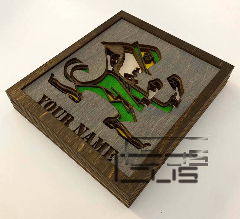 Wood Layered Laser Cut Personalized Fighting Irish Wall Art Etsy
