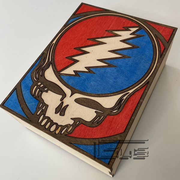 Wood Grateful Dead Steal Your Face Stash Box