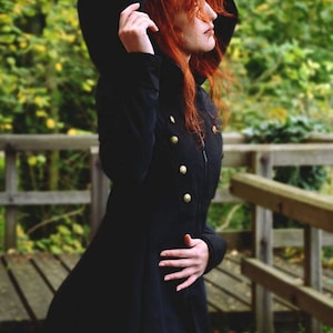 Black Steampunk Coat "Elisabetha"