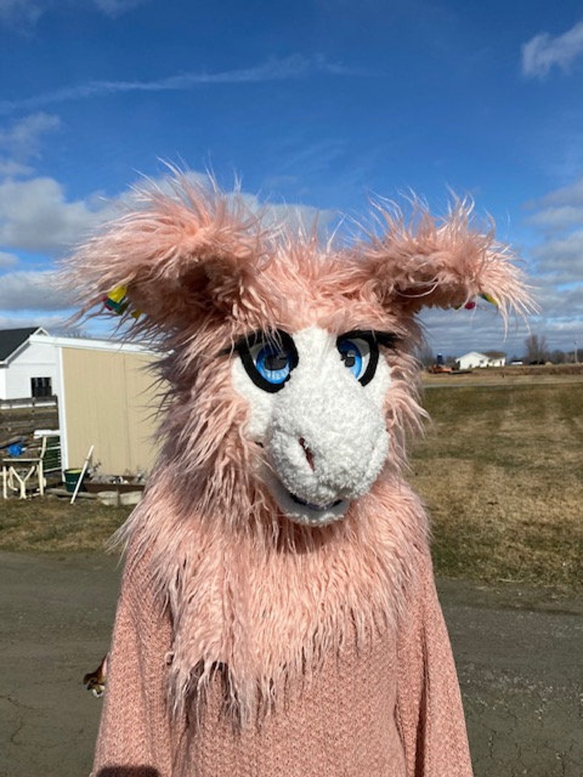 Pink Llama Costume Head Etsy