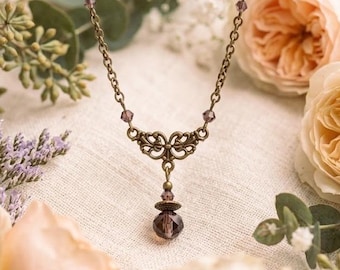 Collana con fiore di stoffa - Gioielli - Collane - di Les Bijoux De