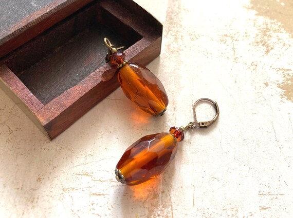 Rust colour earrings discount