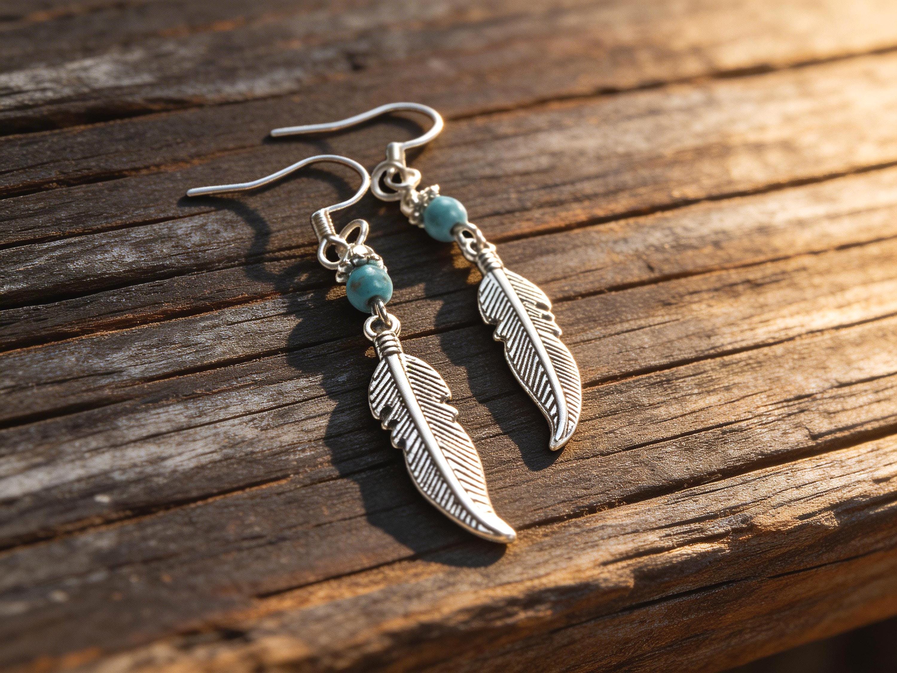 Boucles D'oreilles Plume – Argent 925 – Mode – Neuves Avec étiquettes