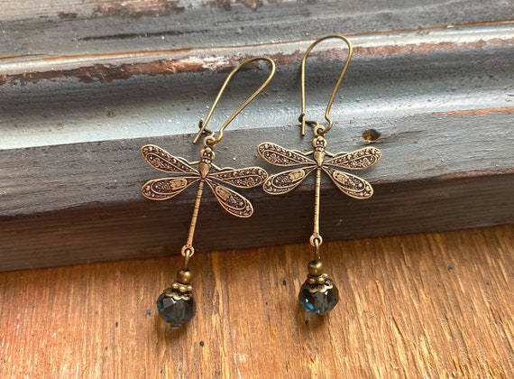 Bronze Plated Multicolored Dragonfly Dream Necklace Bronze Plated Multicolored Dragonfly Dream Necklace
