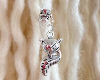 Tibet Silber Sleepy Fox Dreadlock Perle – Haarschmuck für Dreadlocks, Zöpfe und natürliches Haar