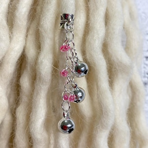 Hot Pink Fae Bells Dreadlock Bead – Hair Jewellery for Dreadlocks, Braids and Natural Hair