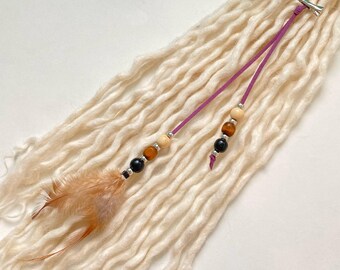 Pinza para el pelo con plumas bohemias - Plumas para el pelo - Joyería para rastas - Accesorio para el pelo bohemio