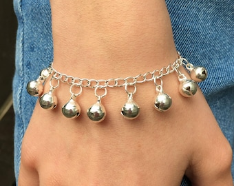Silver Bells Bracelet / Anklet - Bohemian Belly Dancer -