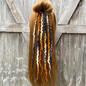Celestial Copper Gemstone Dreadlock Ponytail - 18 Inches - Hair Fall - Festival Hair Accessory