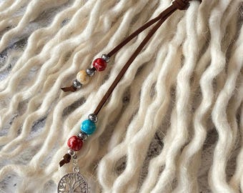 Boho Tree Of Life Hair Wrap / Clip - Dreadlock Jewellery - Festival Hair Accessory