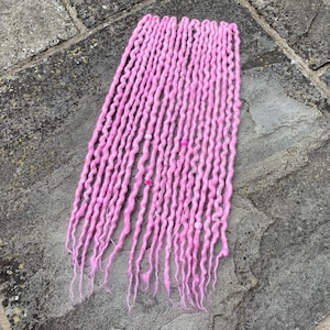 Custom - Clip-in Dreadlock Extensions - Baby Pink - Partial Dreadlocks