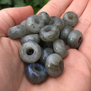 3 Labradorit Edelstein Dreadlock Perlen – Haarschmuck für Dreadlocks, Braids & Locks