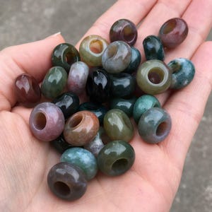 3 Indische Achat Edelstein Dreadlock Perlen – Haarschmuck für Dreadlocks, Braids & Locks