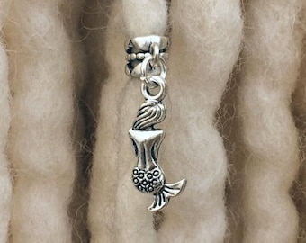 Tibetan Silver Mermaid Dreadlock Bead – Hair Jewellery for Dreadlocks, Braids and Natural Hair