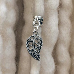 Tibetan Silver Leaf Dreadlock Bead – Hair Jewellery for Dreadlocks, Braids and Natural Hair