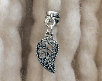 Tibetan Silver Leaf Dreadlock Bead – Hair Jewellery for Dreadlocks, Braids and Natural Hair