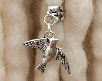 Tibet Silber Vogel Dreadperle – Haarschmuck für Dreadlocks, Zöpfe und natürliches Haar