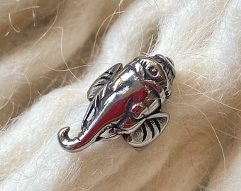 1 Edelstahl Elefant Dreadlock Perle – Haarschmuck für Dreadlocks, Zöpfe & Loks