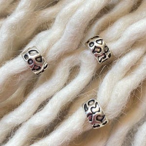 3 Tibetan Silver Dreadlock Beads – Hair Jewelry for Dreadlocks, Braids & Locs