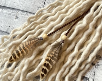 Pañuelo/Pinza para el pelo con plumas bohemias - Plumas para el pelo - Joyería para rastas - Accesorio para el pelo bohemio