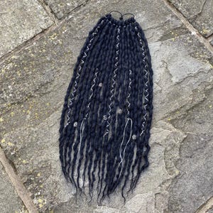 Anpassad - Svart Dreadlock Hästsvans - Välj Din Längd - Håravfall - Festivalhår