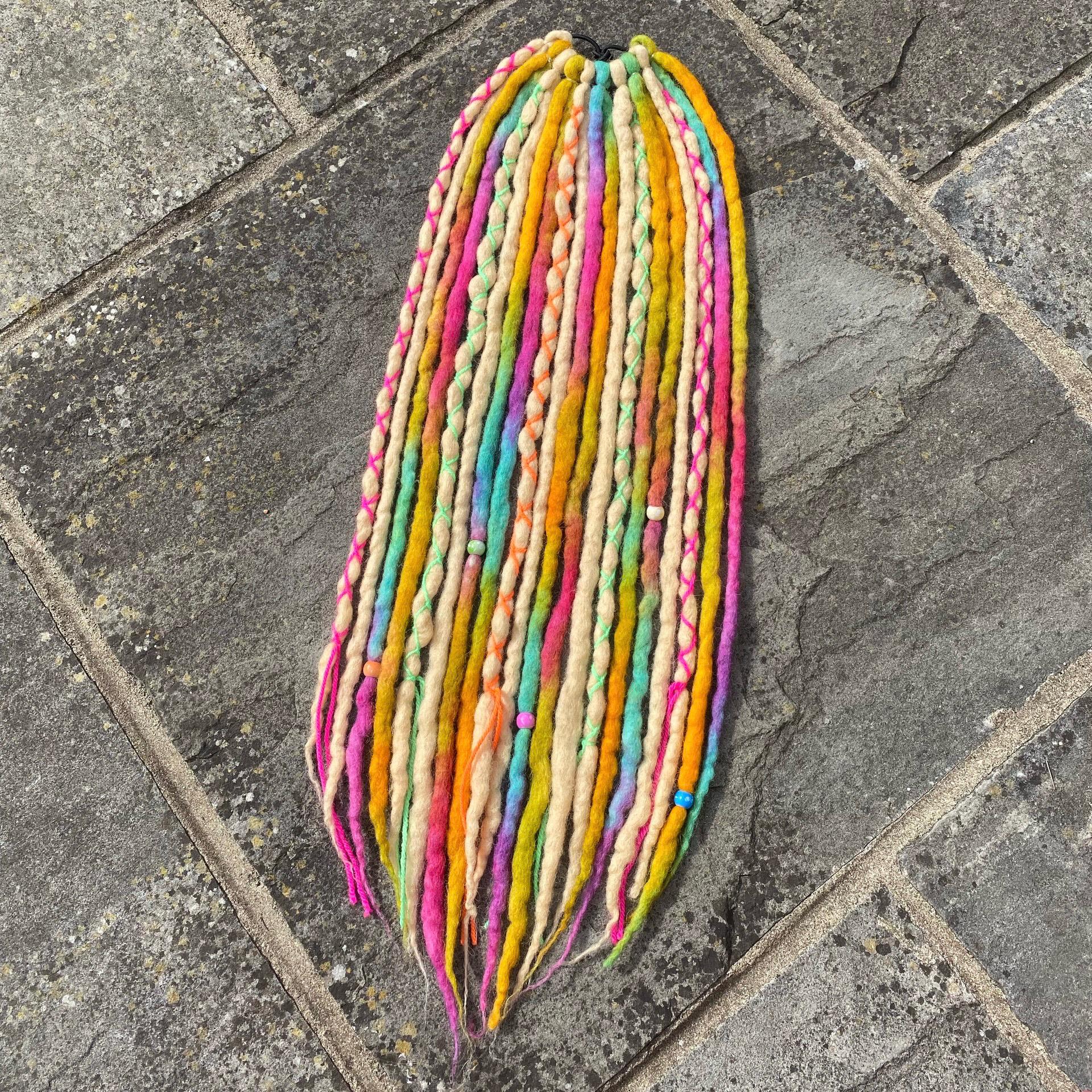 Messy fairies boutique dreadlocs ponytail rainbow village Rainbow hair tie ponytail ?? available tomorrow @vicmarket  main image 2
