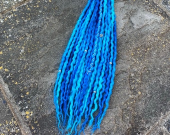 Personalizzato - Dreadlocks in lana a doppia estremità - Azure Dream - Seleziona la lunghezza e la quantità