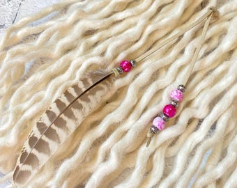 Pañuelo/Pinza para el pelo con plumas bohemias - Plumas para el pelo - Joyería para rastas - Accesorio para el pelo bohemio