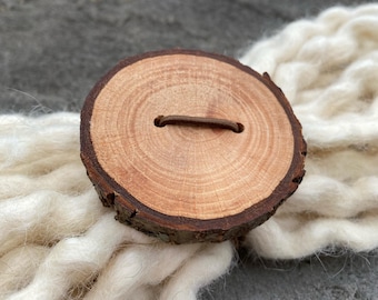 Großer rustikaler Holzknopf Dreadlock Haargummi - Boho Haarschmuck